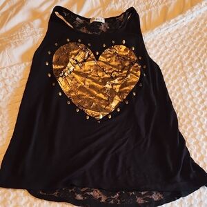 Ginger G Black Lace Detail Top Med